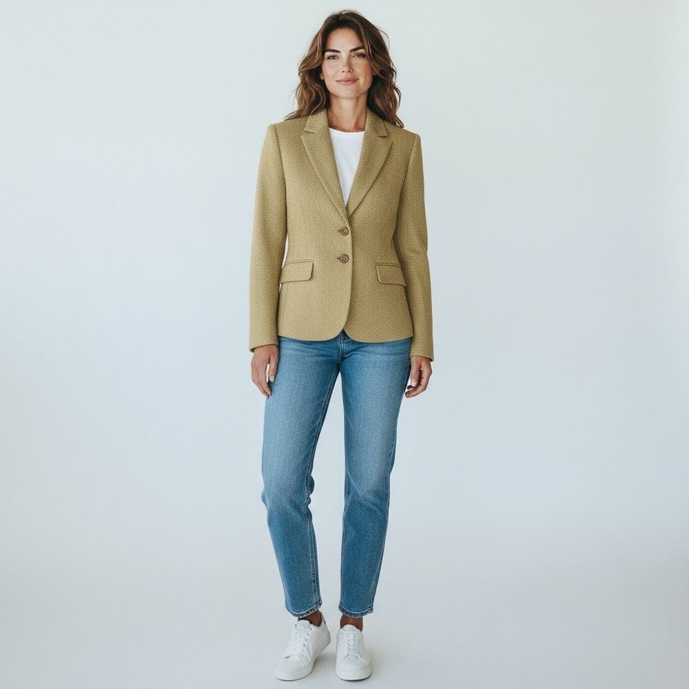 Vintage Baxis Fitted Wool Chevron Blazer